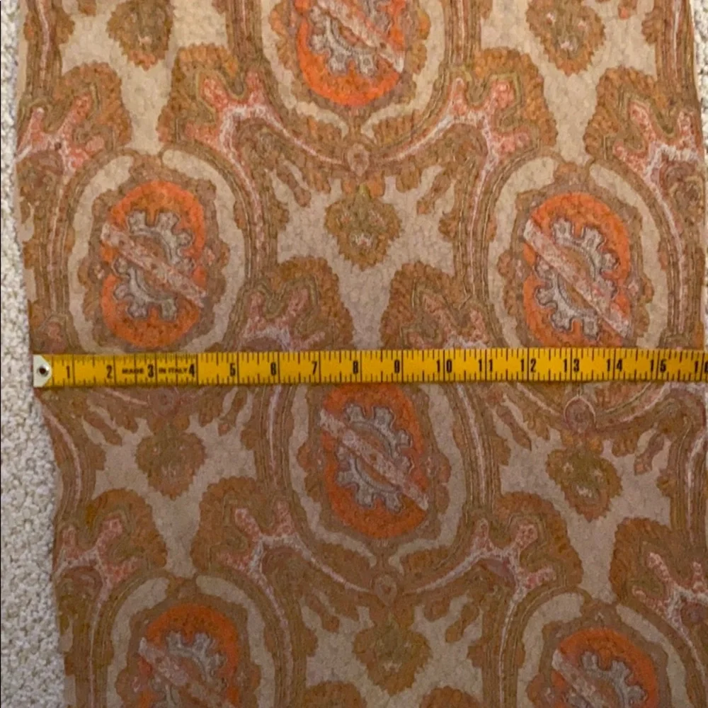 Vintage Glentex 100% Silk Scarf Japan Hand Rolled Floral Medallion 16 x 42